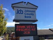sign for Johnson County Bank